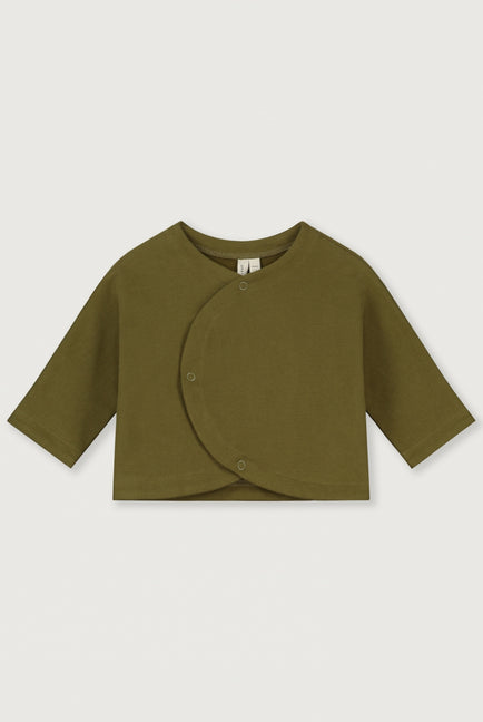 Baby Curved Cardigan | Olive Green