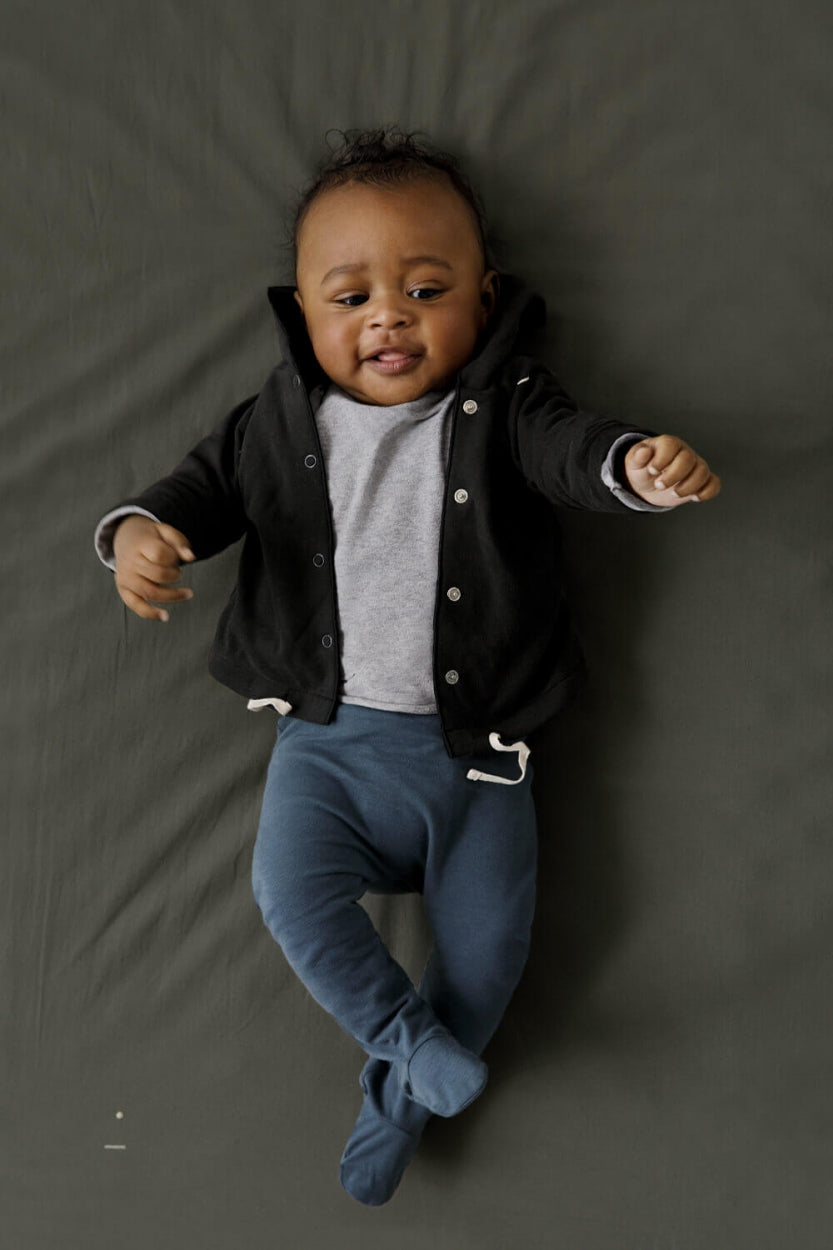 Baby Hooded Cardigan | Nearly Black