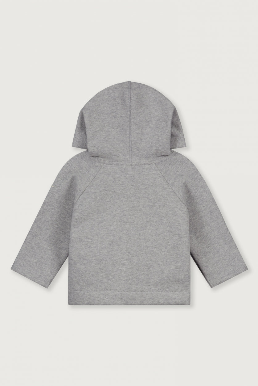 Baby Hooded Cardigan GOTS | Grey Melange