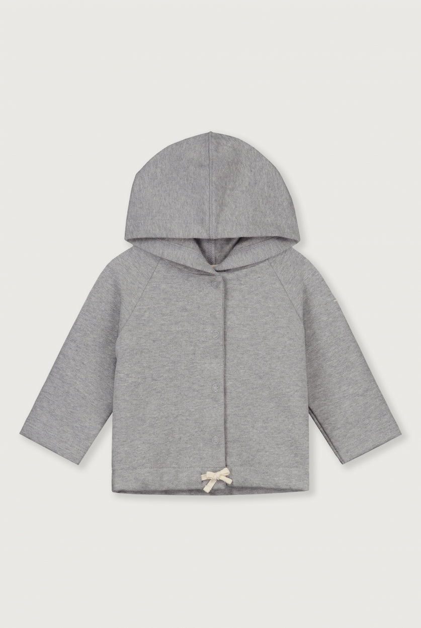 Baby Hooded Cardigan GOTS | Grey Melange