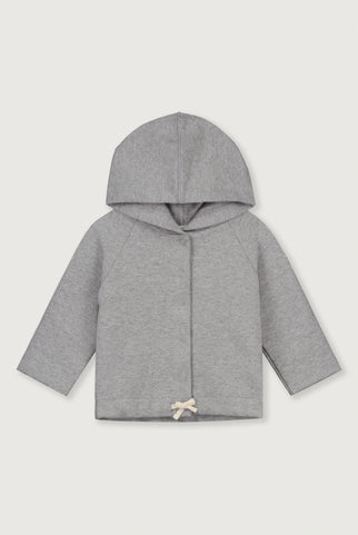 Baby Hooded Cardigan GOTS | Grey Melange