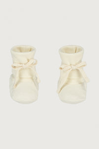 Baby Ribbed Booties | Cream