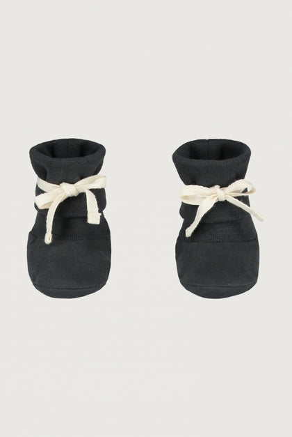 Baby Ribbed Booties | Nearly Black