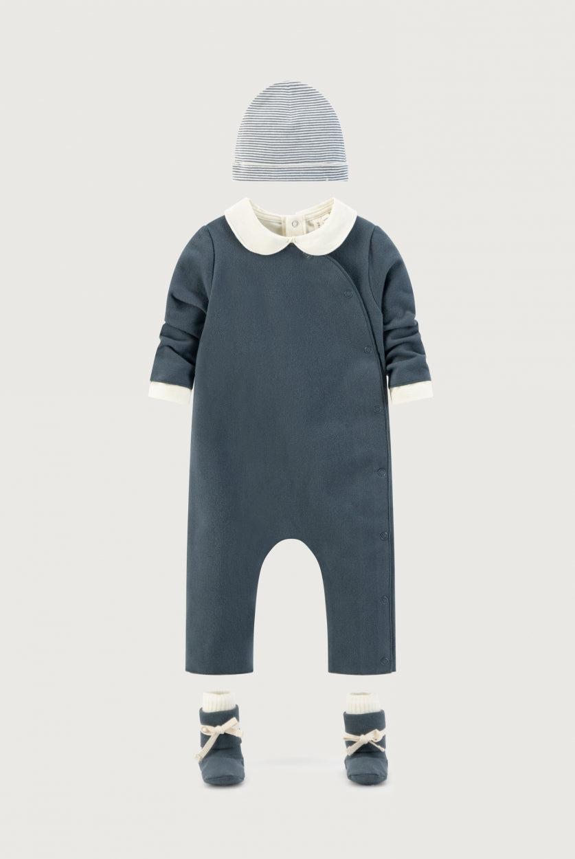 Baby Suit with Snaps Blue Grey