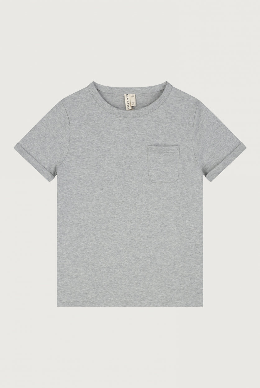 S/S Taschen-T-Shirt | Grey Melange