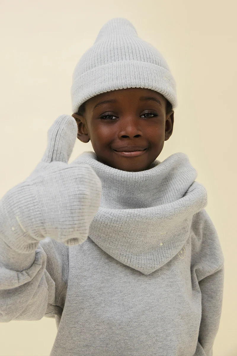 Knitted Mittens Grey Melange