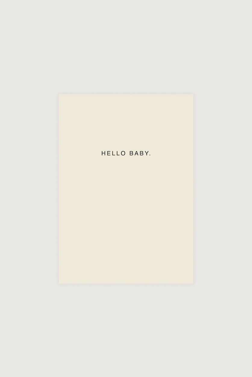 Paper card Hello baby. | Cream
