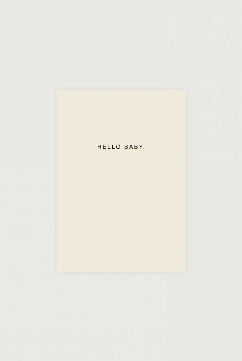 Paper card Hello baby. | Cream
