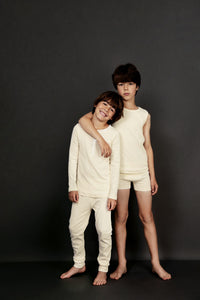 L/S Henley Vest Cream