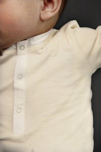 Baby L/S Henley Body | Cream